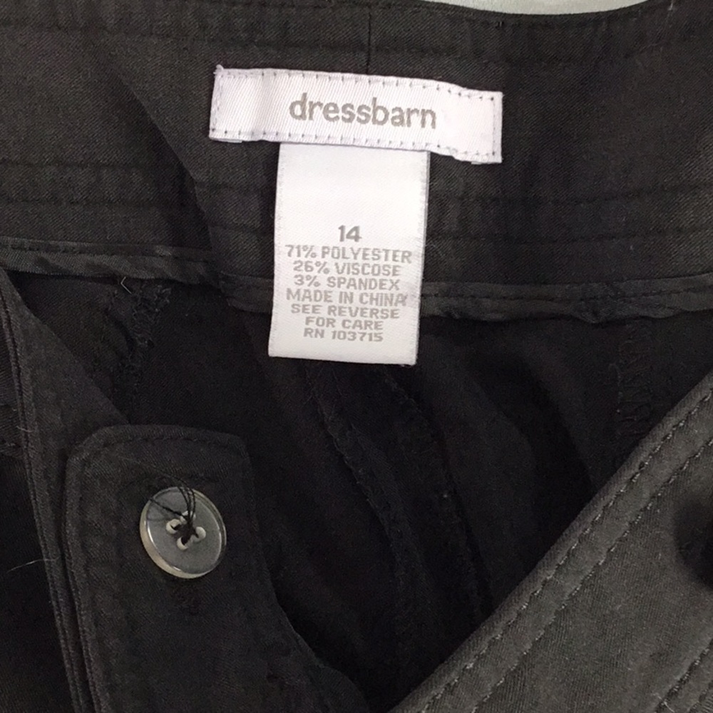 Dress Barn Nautical Black Button Wide Leg Crop Pants Professional Casual Size 14 - Picture 5 of 8